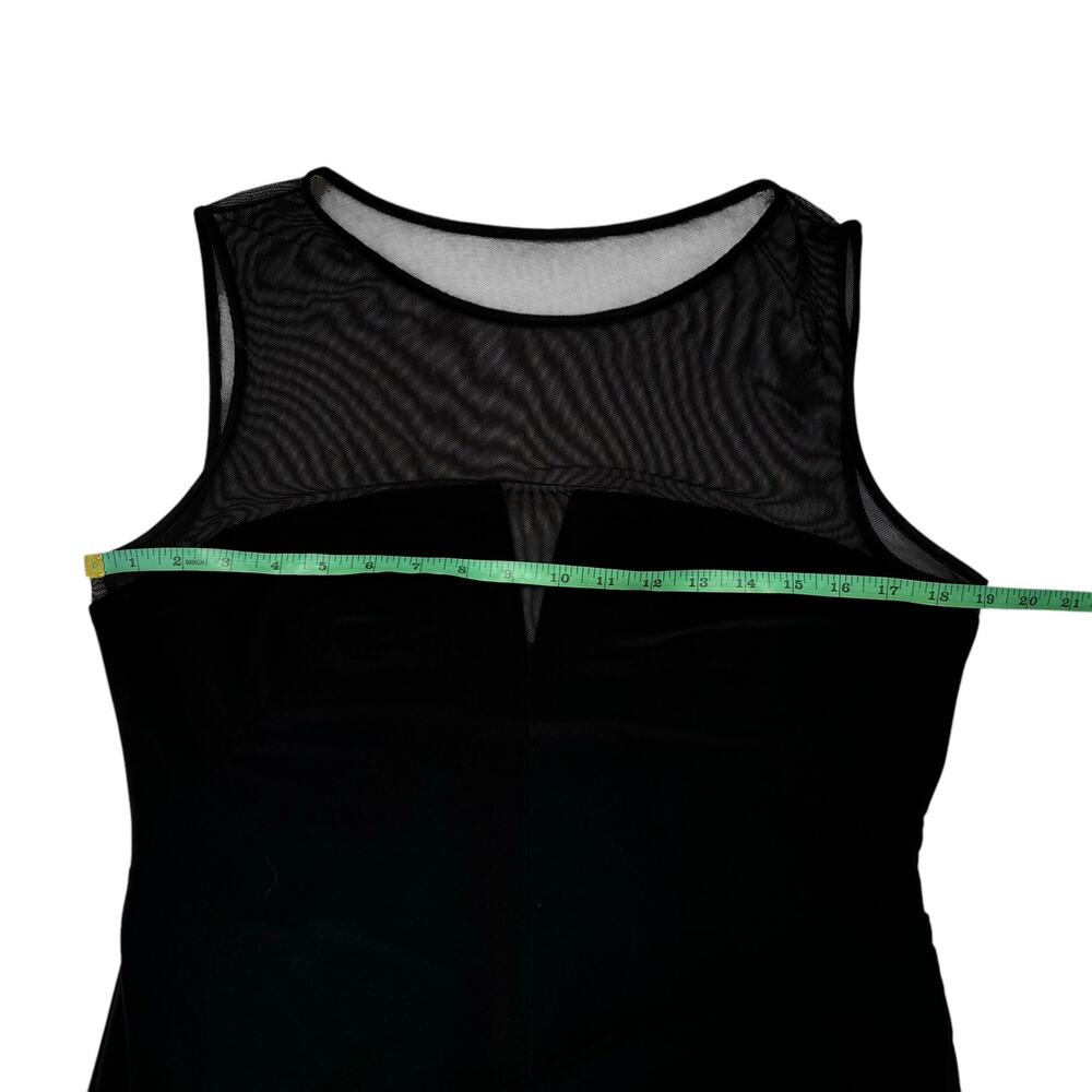 RALPH LAUREN LRL Mesh V-neck Black Jersey Knit Dress Sz 14 LBD Date Event Formal - Picture 9 of 11